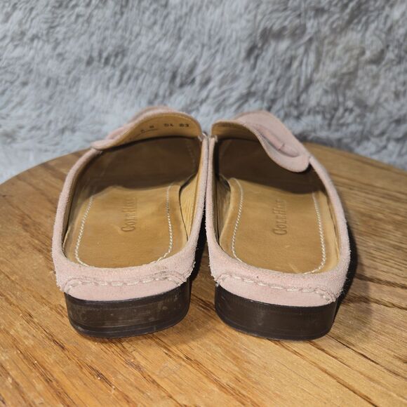 Cole Haan Womens Size 8B Pink Suede Mules Retro Slip On Tasseled Heeled Shoe - Picture 10 of 12